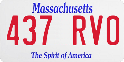 MA license plate 437RV0