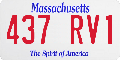 MA license plate 437RV1