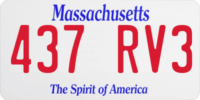 MA license plate 437RV3