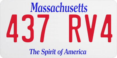MA license plate 437RV4