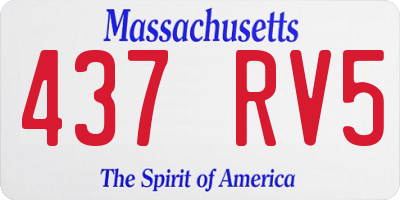 MA license plate 437RV5