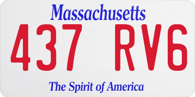 MA license plate 437RV6