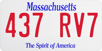 MA license plate 437RV7