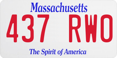 MA license plate 437RW0