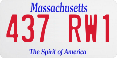 MA license plate 437RW1