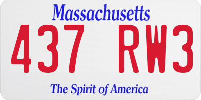 MA license plate 437RW3