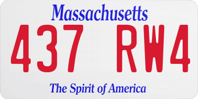 MA license plate 437RW4