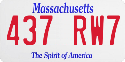 MA license plate 437RW7