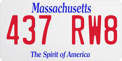 MA license plate 437RW8