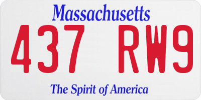 MA license plate 437RW9