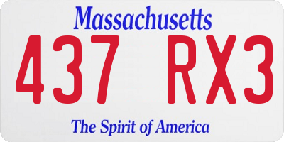 MA license plate 437RX3