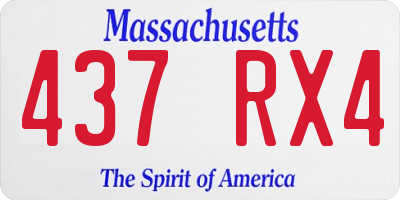 MA license plate 437RX4