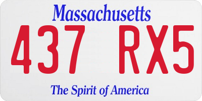 MA license plate 437RX5