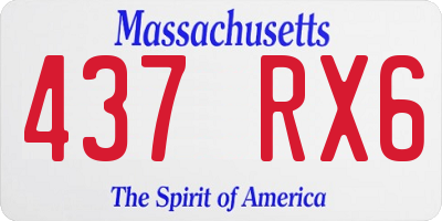 MA license plate 437RX6