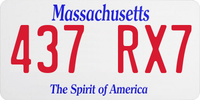 MA license plate 437RX7