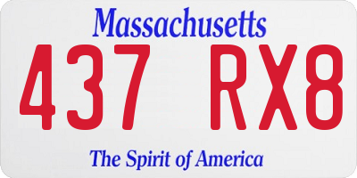 MA license plate 437RX8