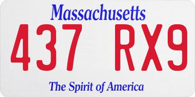 MA license plate 437RX9