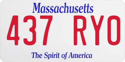 MA license plate 437RY0