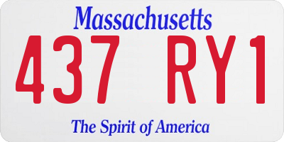 MA license plate 437RY1