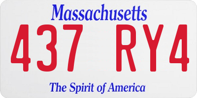 MA license plate 437RY4
