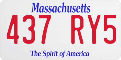 MA license plate 437RY5