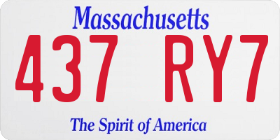 MA license plate 437RY7