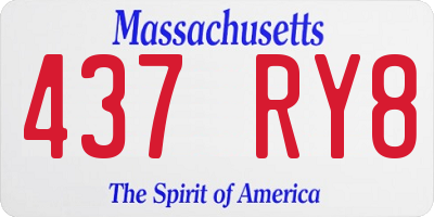 MA license plate 437RY8