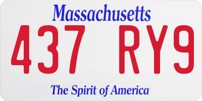 MA license plate 437RY9