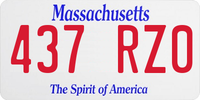 MA license plate 437RZ0