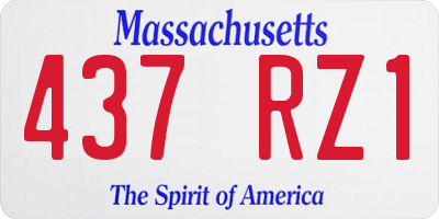 MA license plate 437RZ1