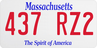 MA license plate 437RZ2
