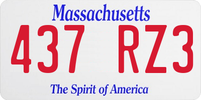 MA license plate 437RZ3