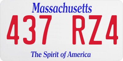 MA license plate 437RZ4