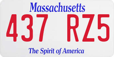MA license plate 437RZ5