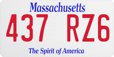 MA license plate 437RZ6