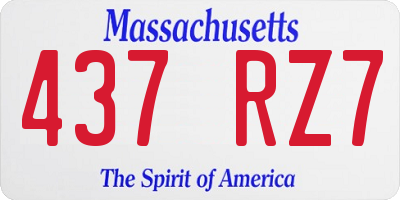 MA license plate 437RZ7
