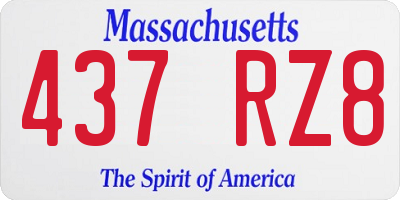MA license plate 437RZ8