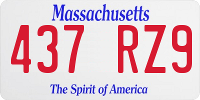 MA license plate 437RZ9