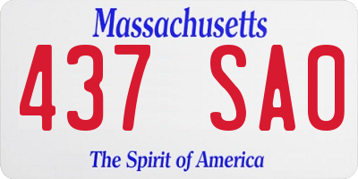 MA license plate 437SA0