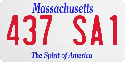 MA license plate 437SA1