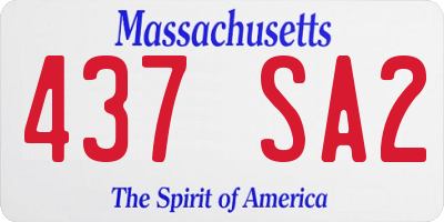 MA license plate 437SA2