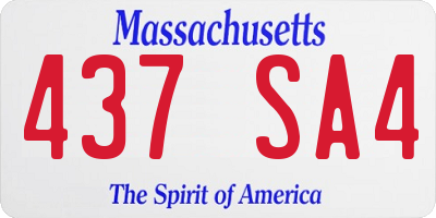MA license plate 437SA4