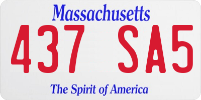 MA license plate 437SA5
