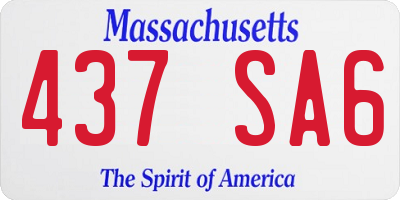 MA license plate 437SA6