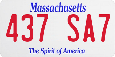 MA license plate 437SA7