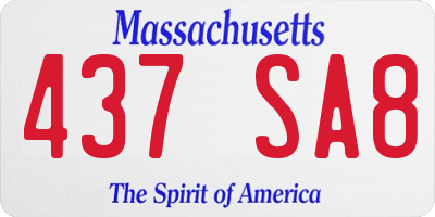 MA license plate 437SA8