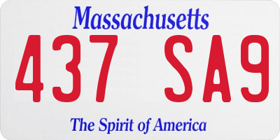 MA license plate 437SA9