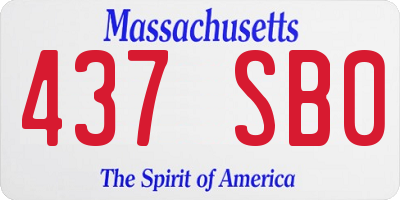 MA license plate 437SB0