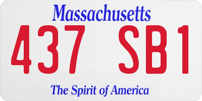 MA license plate 437SB1