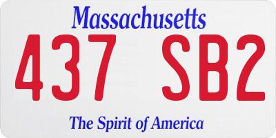 MA license plate 437SB2